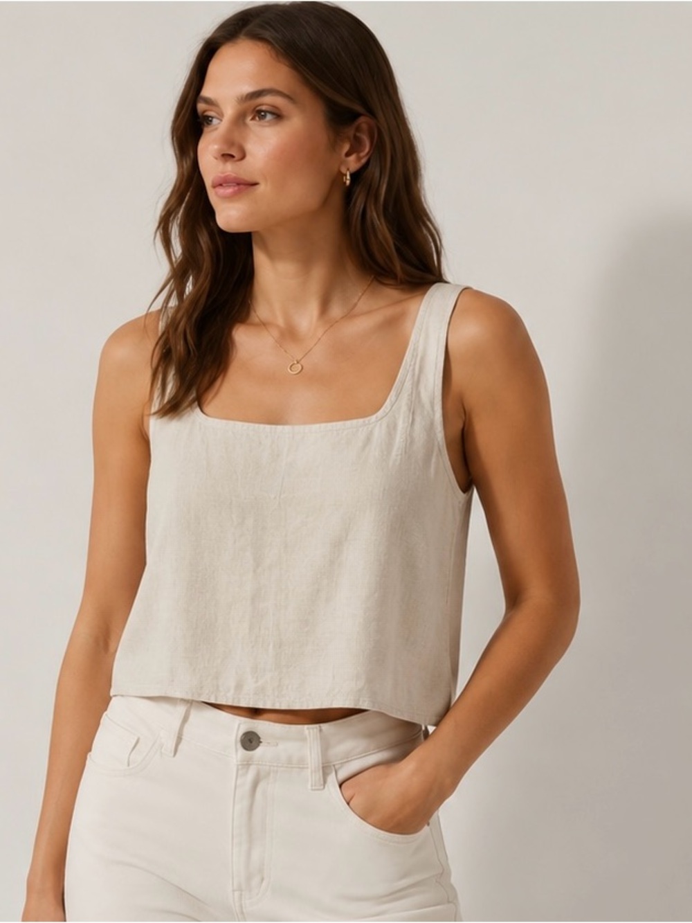 Express Linen Blend Top